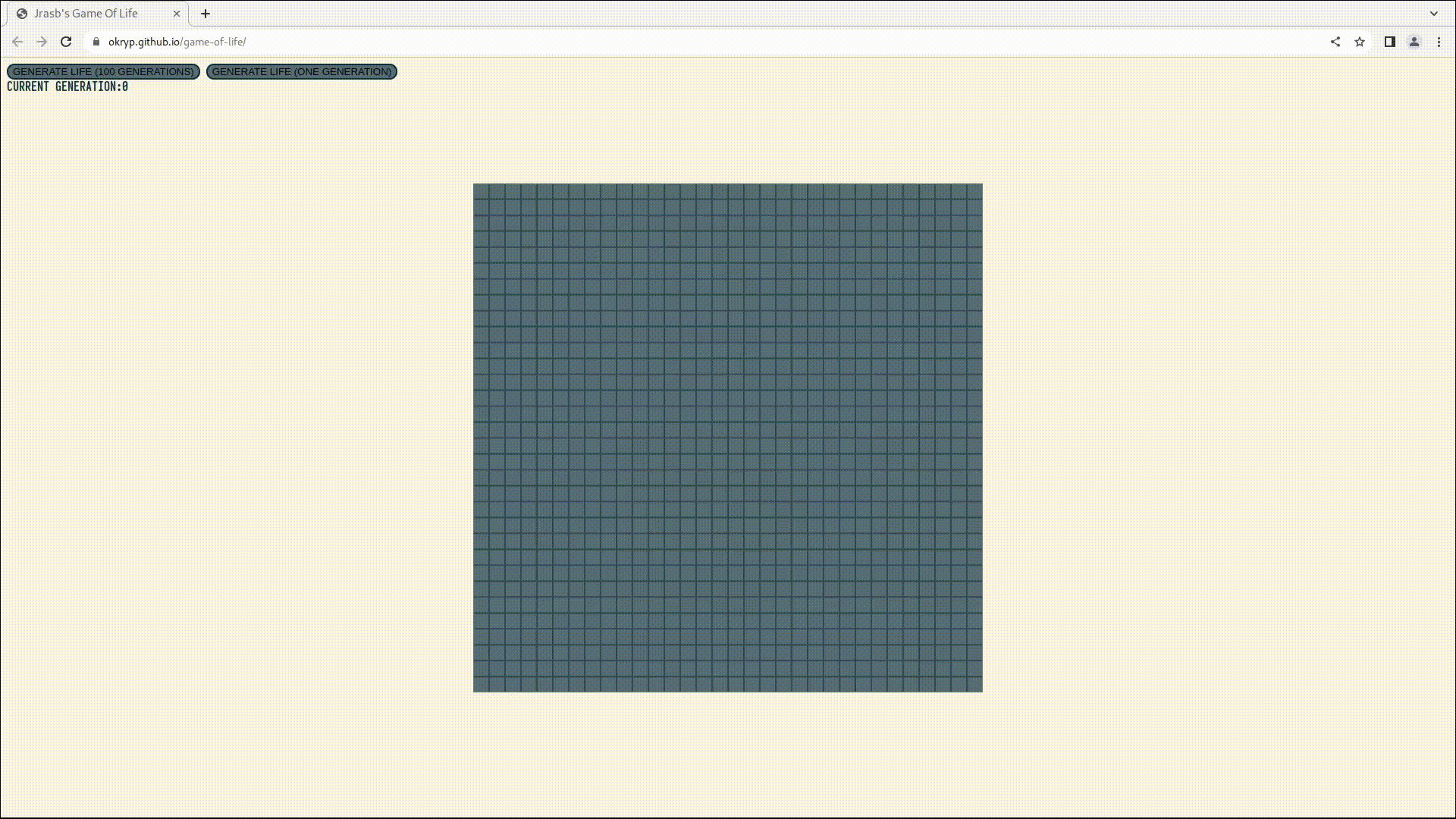 gif of the game of life project in action